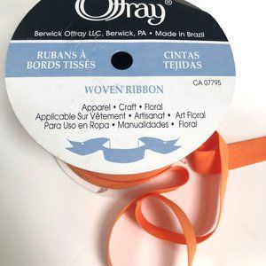 Orange Offray Stretch Grosgrain Ribbon, Almost 50 Yards, 7/8" wide